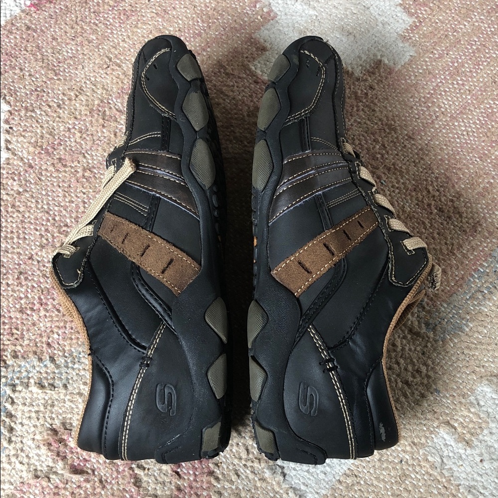 Skechers Men’s Diameter Vassell Brown and Black Leather Casual Sneakers size 9 - Picture 5 of 10